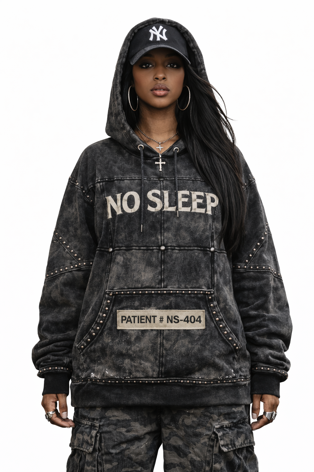 NO SLEEP “Patient NS-404” Vintage Hoodie – Pre-Order