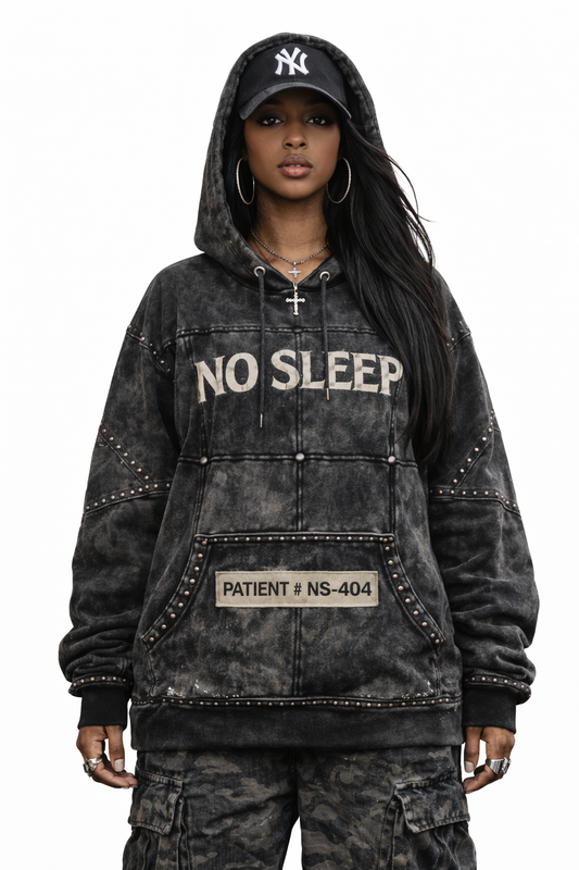 NO SLEEP “Patient NS-404” Vintage Hoodie – Pre-Order