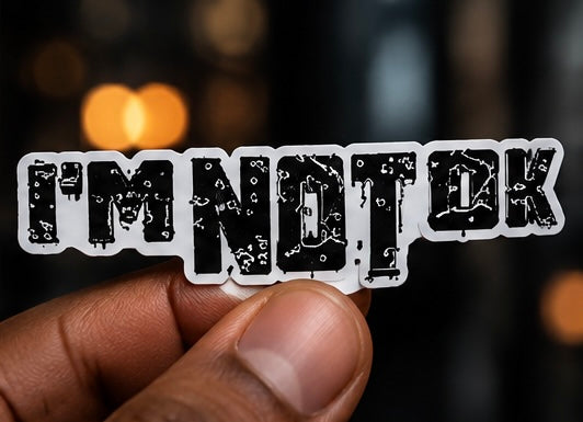 I’m Not OK — Distressed Logo Sticker