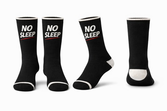NO SLEEP Core Crew Socks – Black